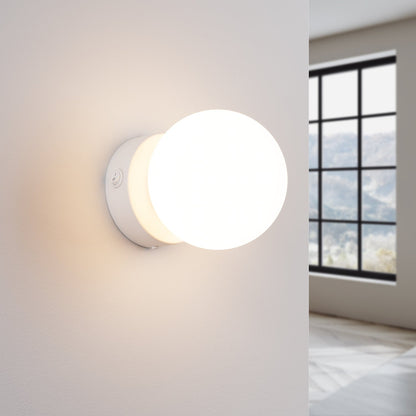 Applique Globe Solis Verre Opalin Blanc