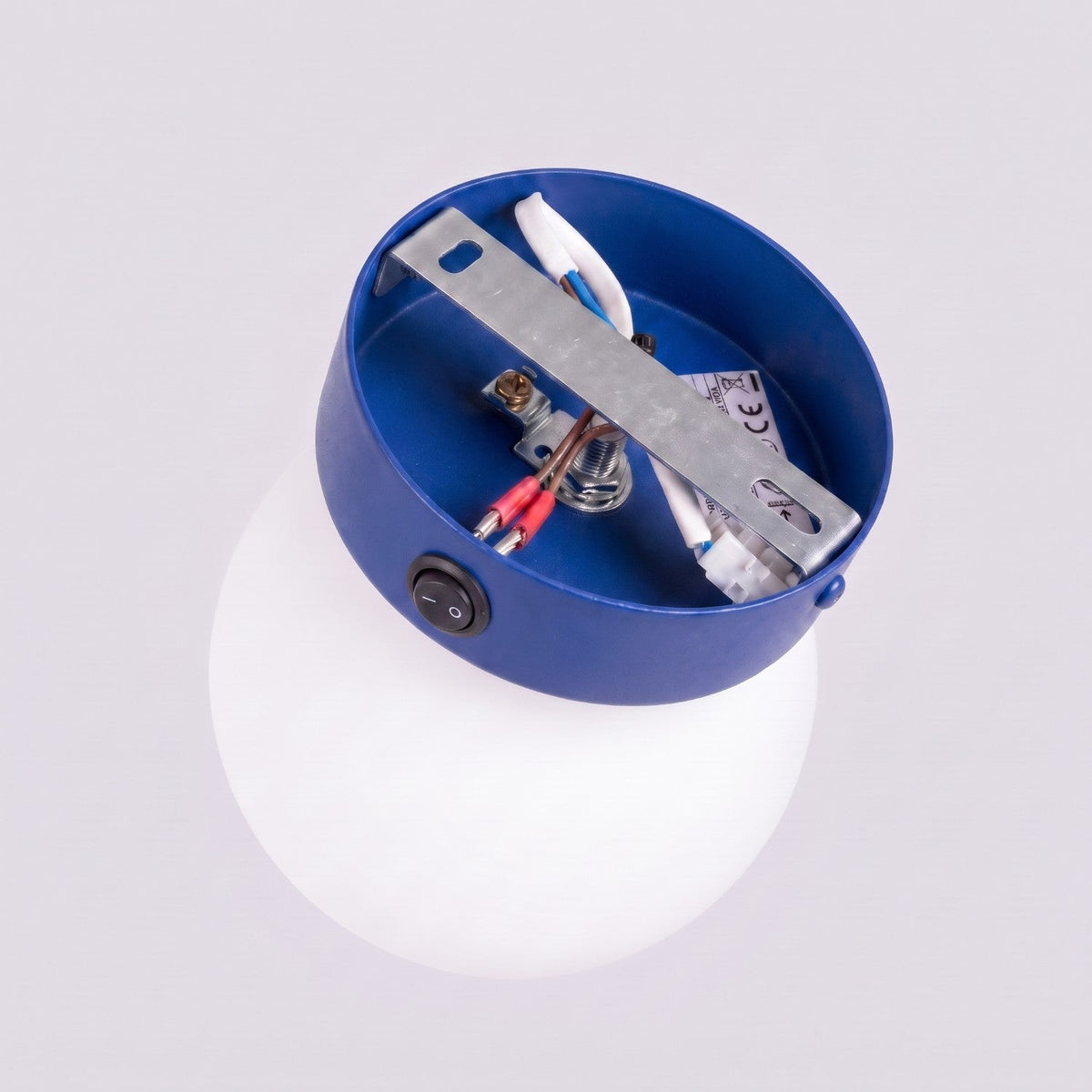 Applique Globe Solis Verre Opalin Bleu Outremer