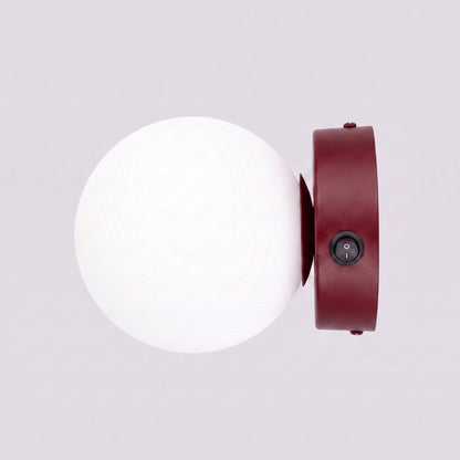 Applique Globe Solis Verre Opalin Bordeaux