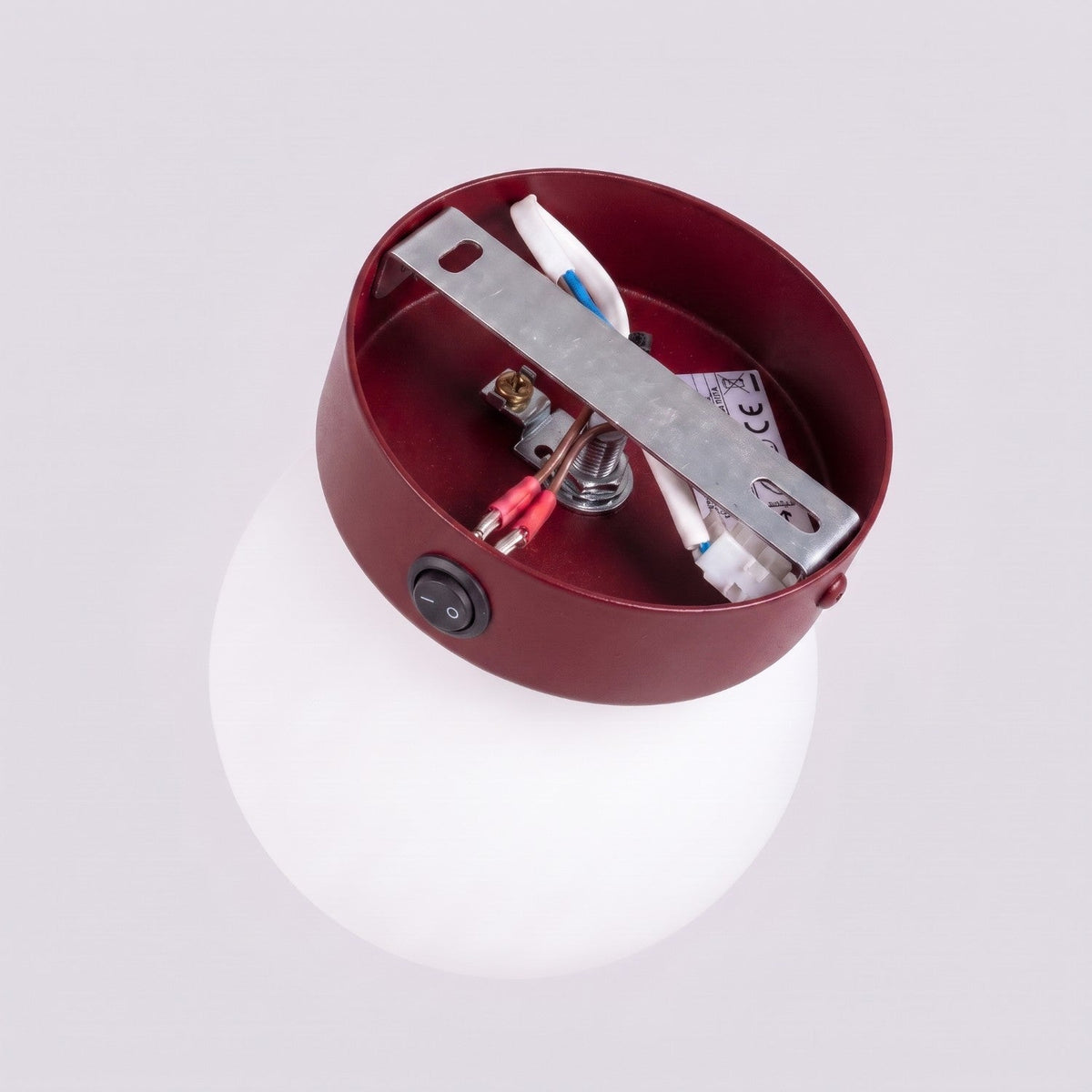 Applique Globe Solis Verre Opalin Bordeaux