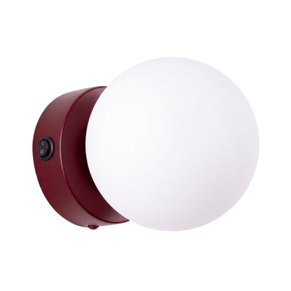Applique Globe Solis Verre Opalin Bordeaux