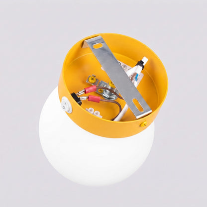 Applique Globe Solis Verre Opalin Jaune