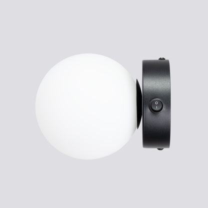 Applique Globe Solis Verre Opalin Noir