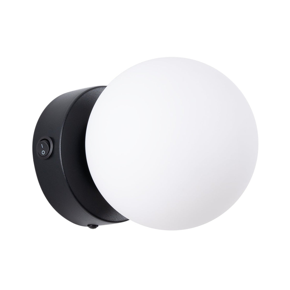 Applique Globe Solis Verre Opalin Noir