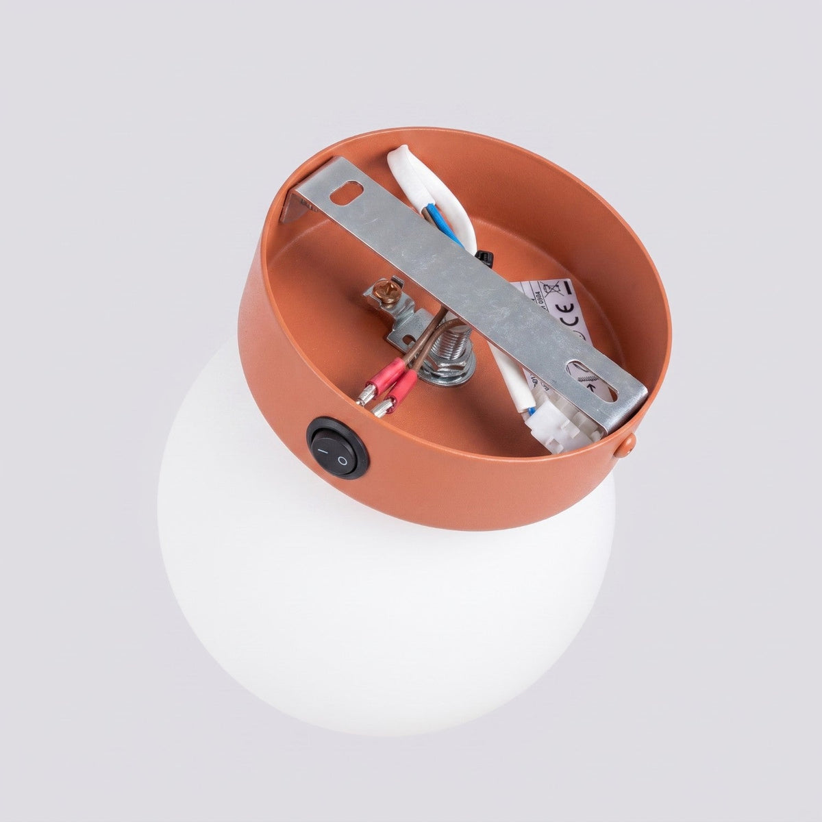 Applique Globe Solis Verre Opalin Ocre Rouge