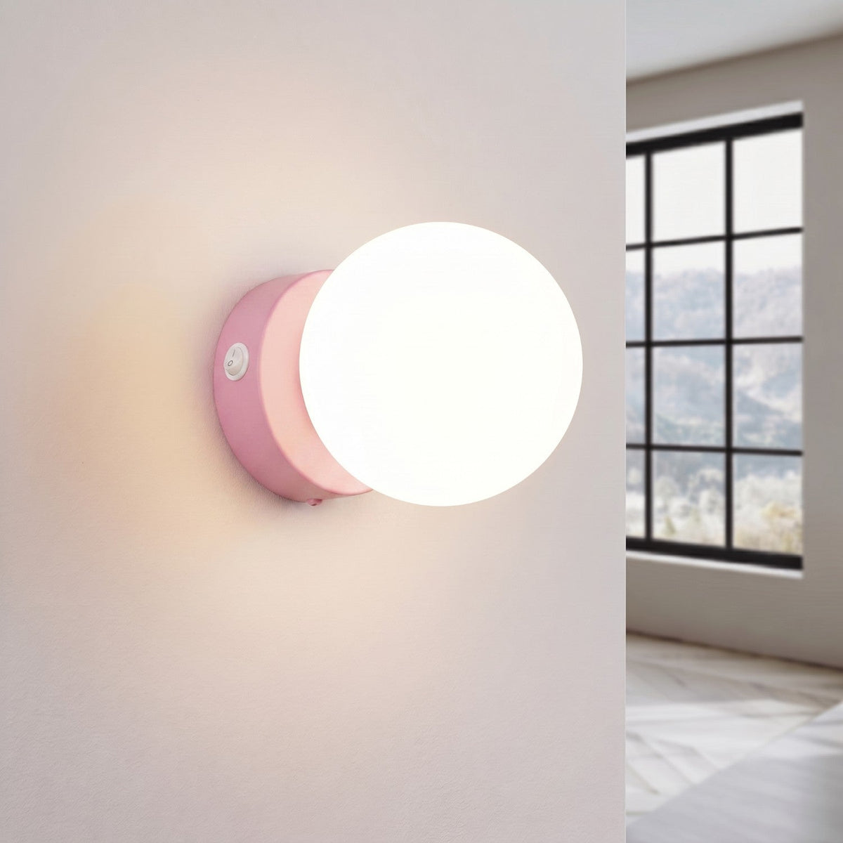Applique Globe Solis Verre Opalin Rose