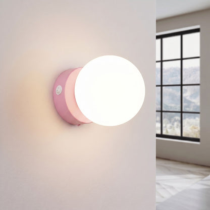 Applique Globe Solis Verre Opalin Rose