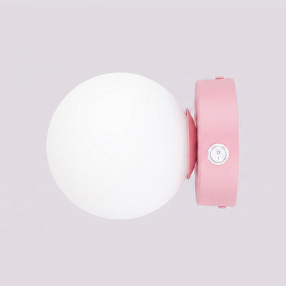 Applique Globe Solis Verre Opalin Rose