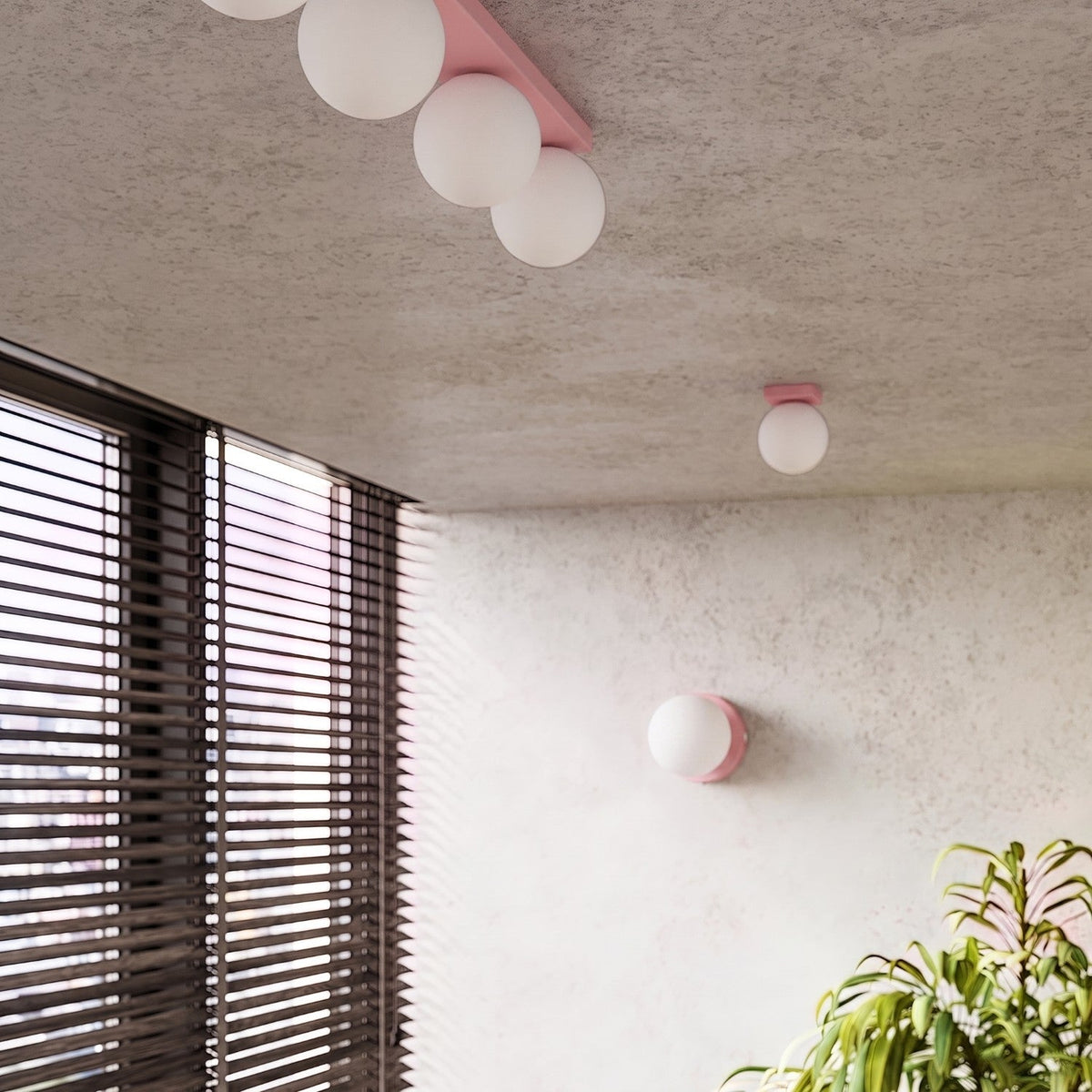 Applique Globe Solis Verre Opalin Rose