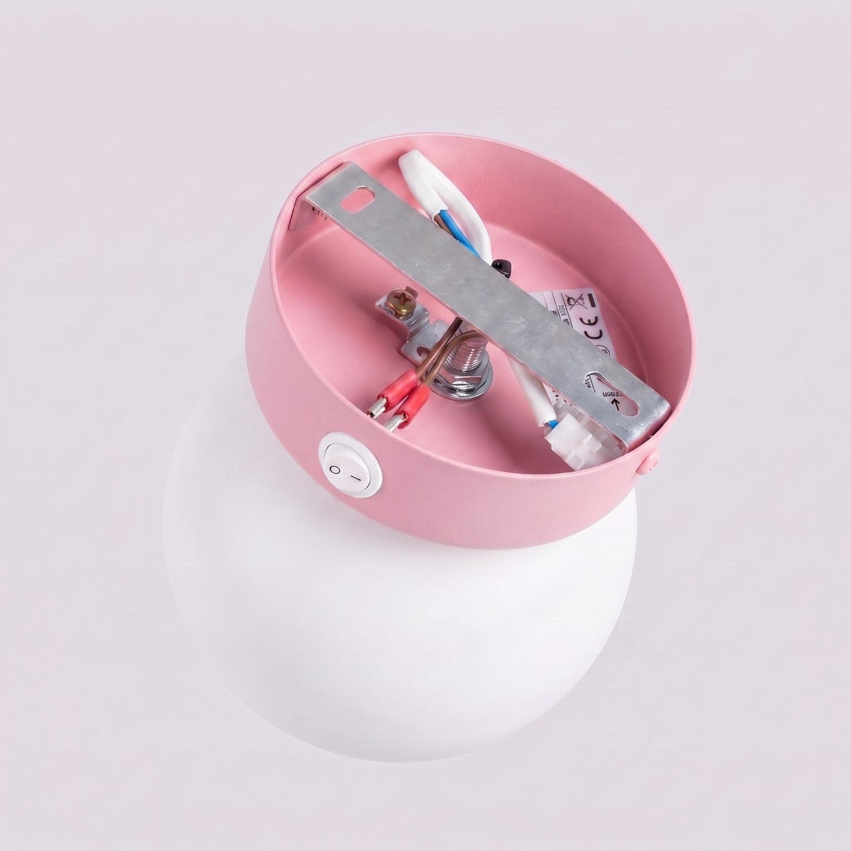 Applique Globe Solis Verre Opalin Rose