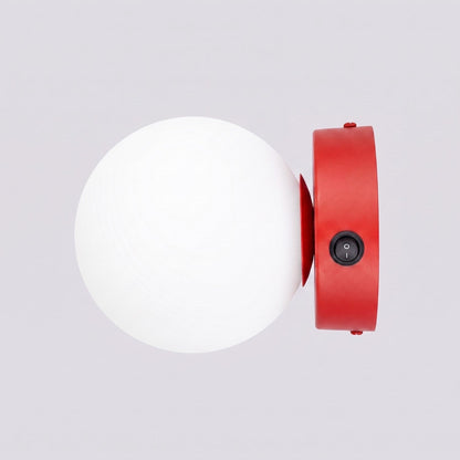 Applique Globe Solis Verre Opalin Rouge