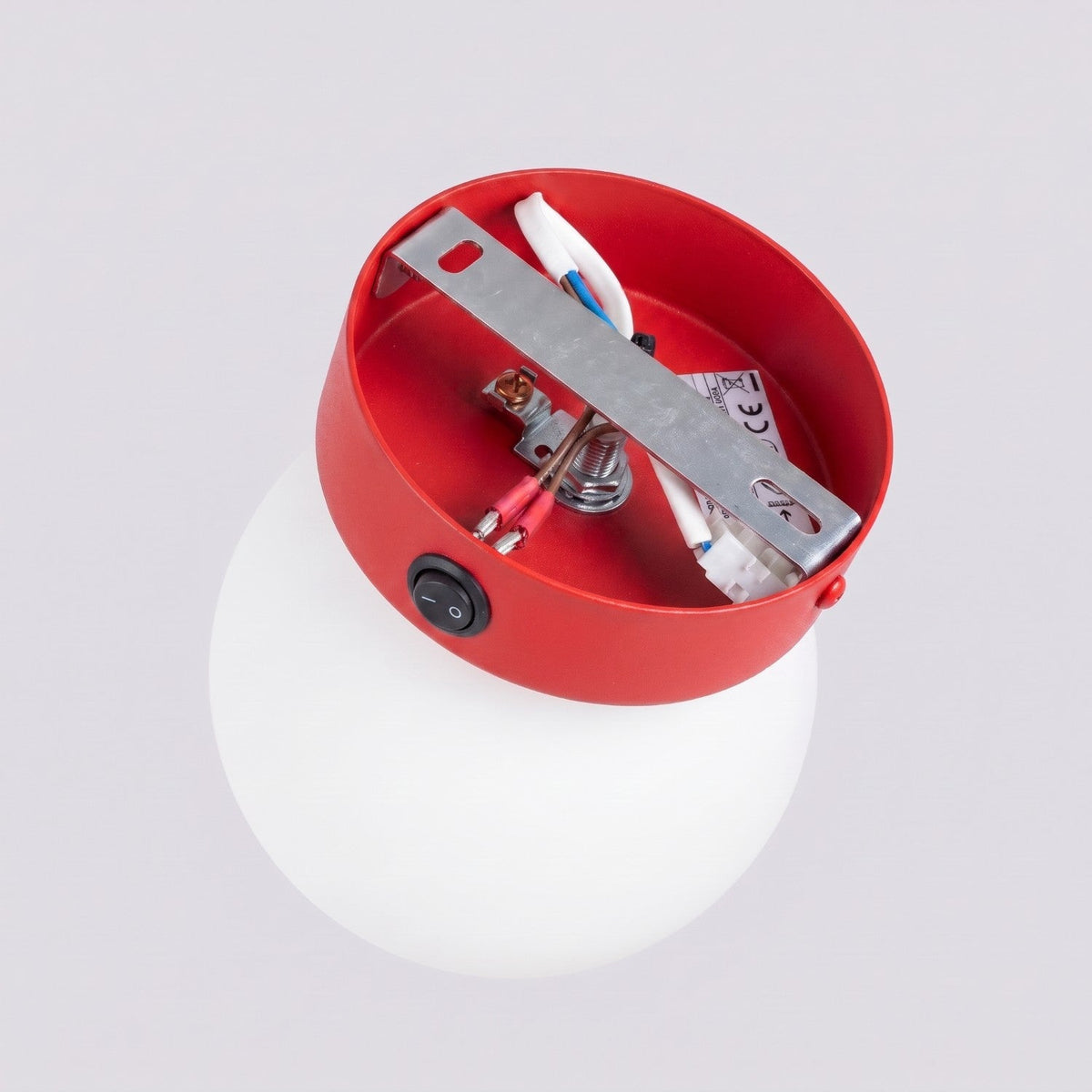 Applique Globe Solis Verre Opalin Rouge