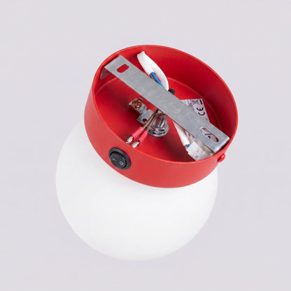 Applique Globe Solis Verre Opalin Rouge