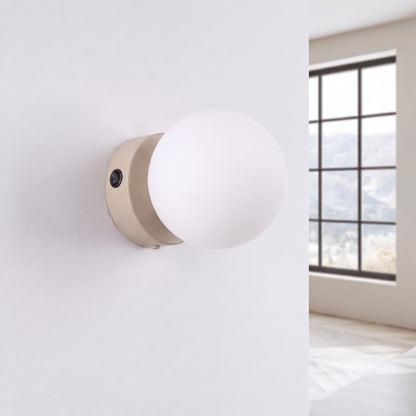 Applique Globe Solis Verre Opalin Taupe