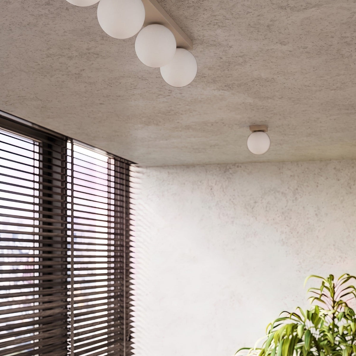 Applique Globe Solis Verre Opalin Taupe