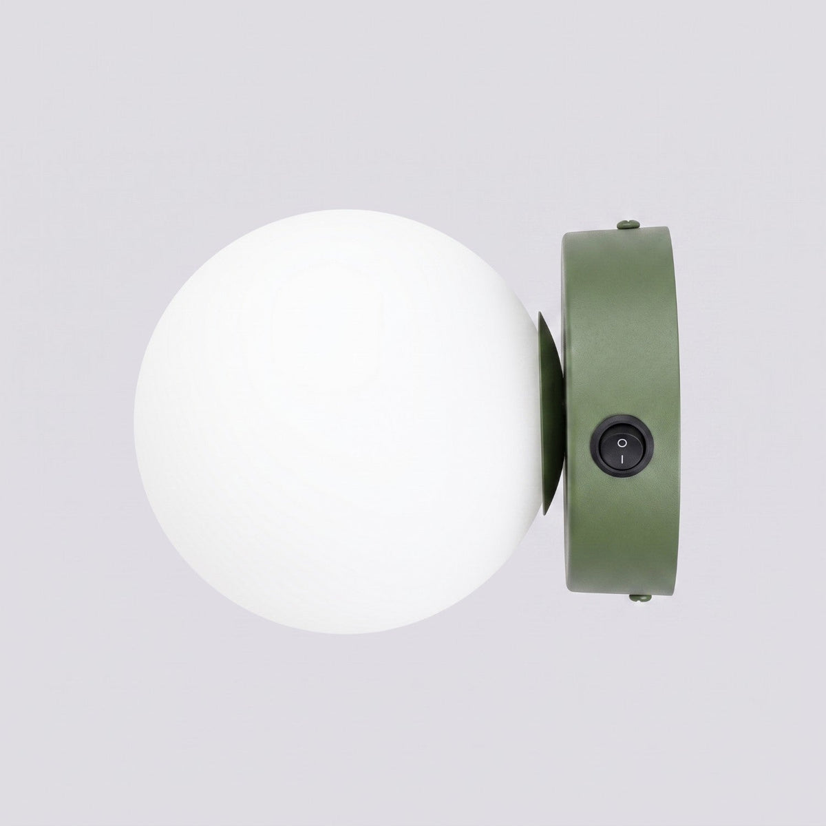 Applique Globe Solis Verre Opalin Vert Olive
