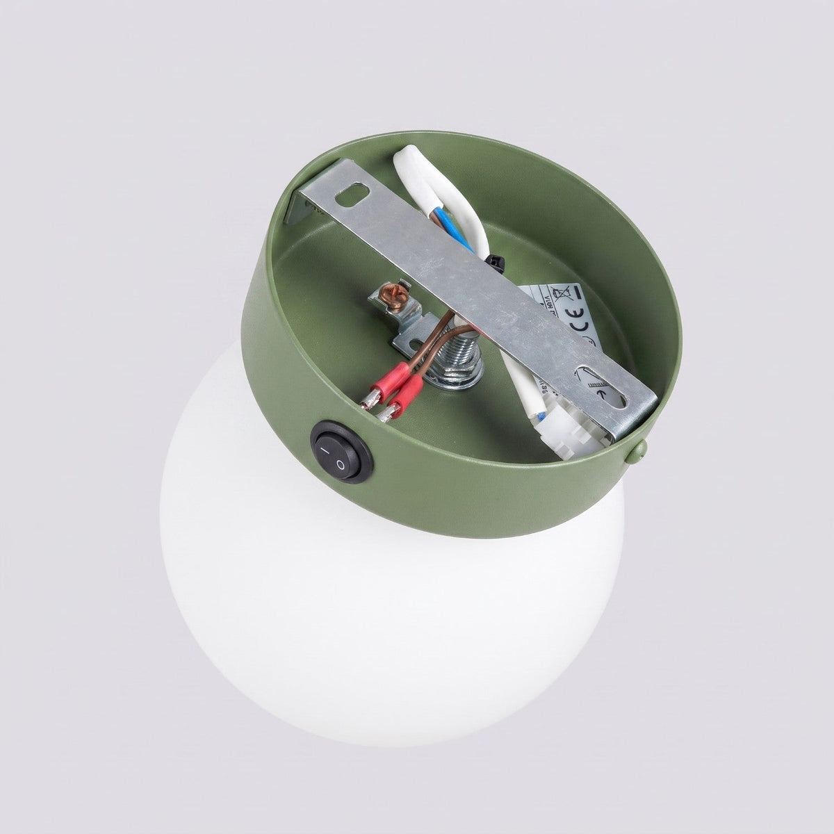 Applique Globe Solis Verre Opalin Vert Olive
