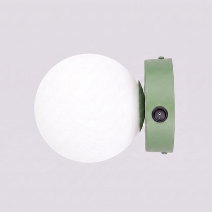 Applique Globe Solis Verre Opalin Vert Sauge