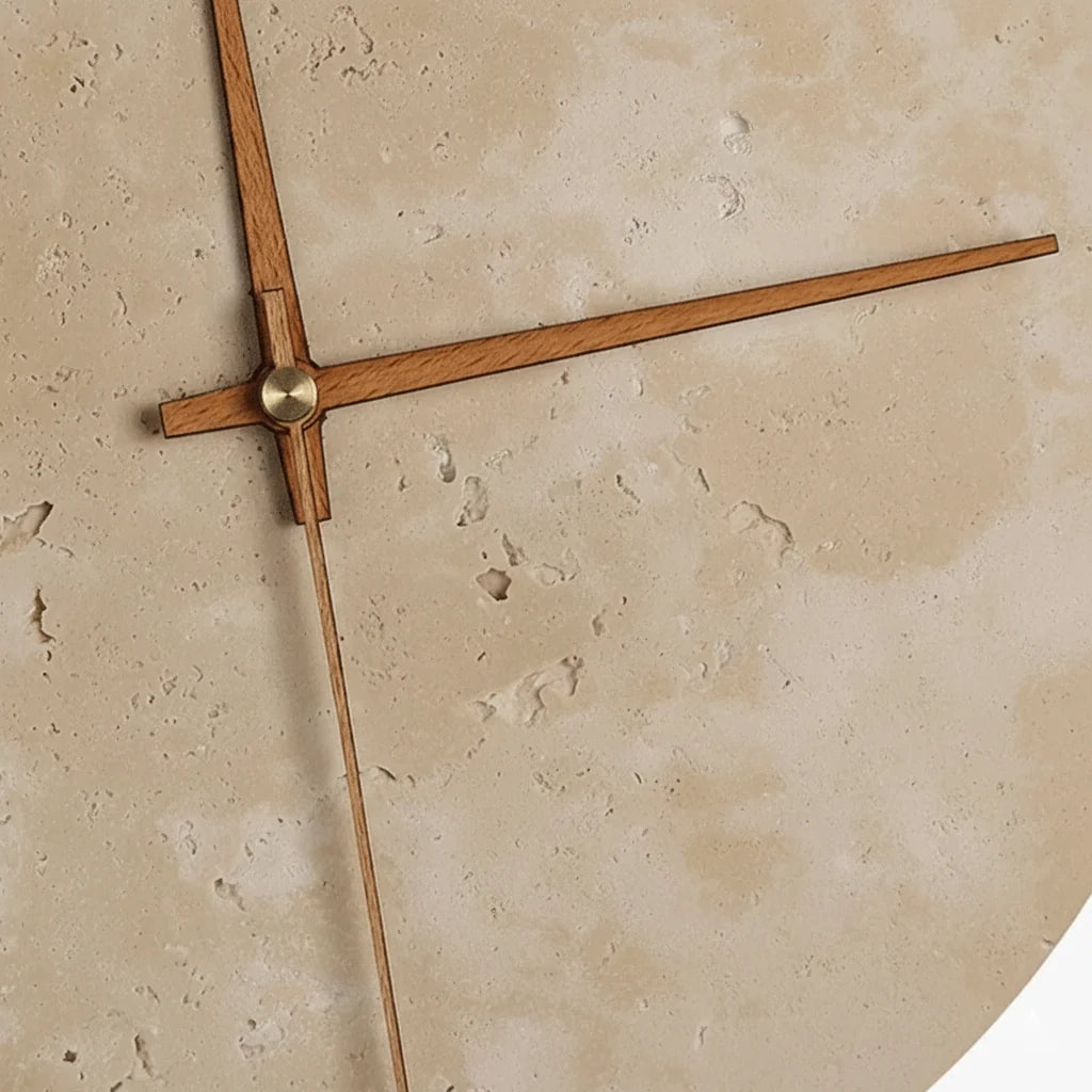 Applique Horloge Murale Travertin Halo LED