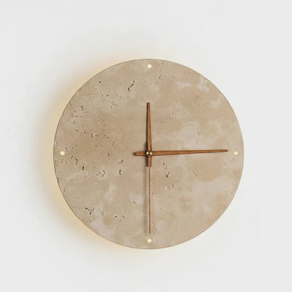 Applique Horloge Murale Travertin Halo LED