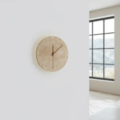 Applique Horloge Murale Travertin Halo LED