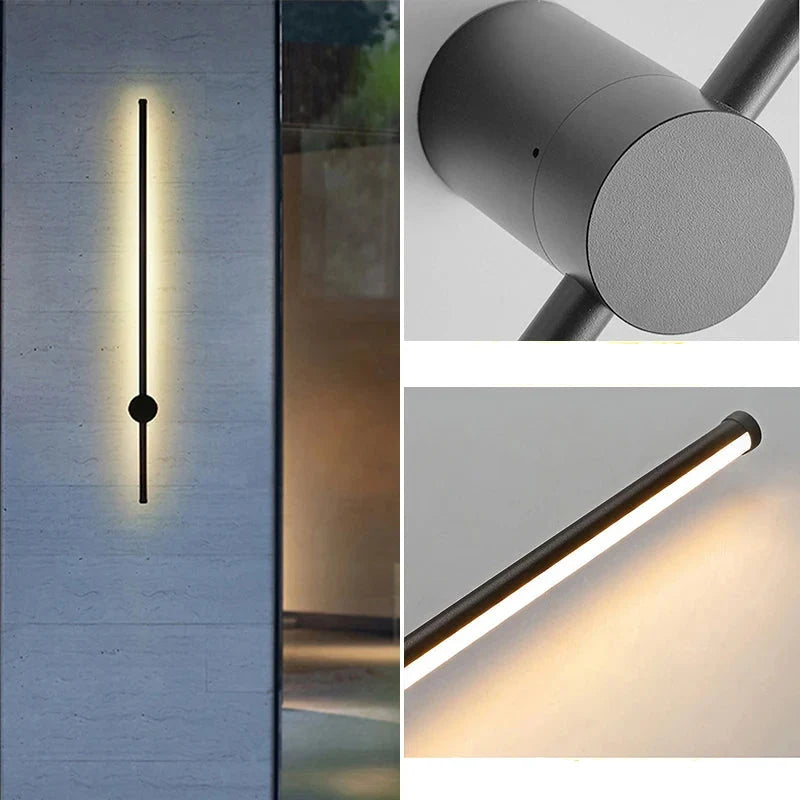 Applique Extérieure Linéaire LED Alu Noire IP65