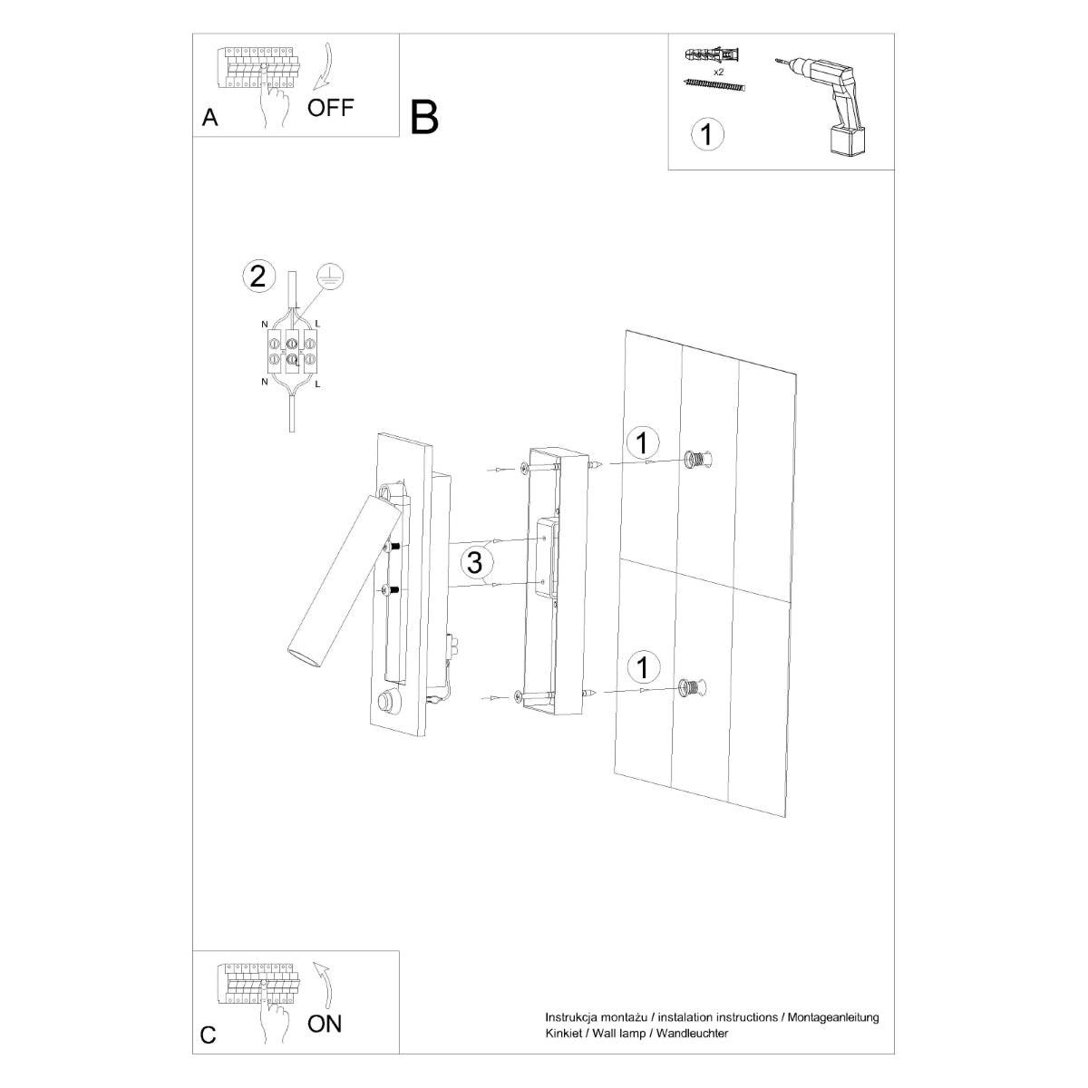 Applique Liseuse Noire Pliable