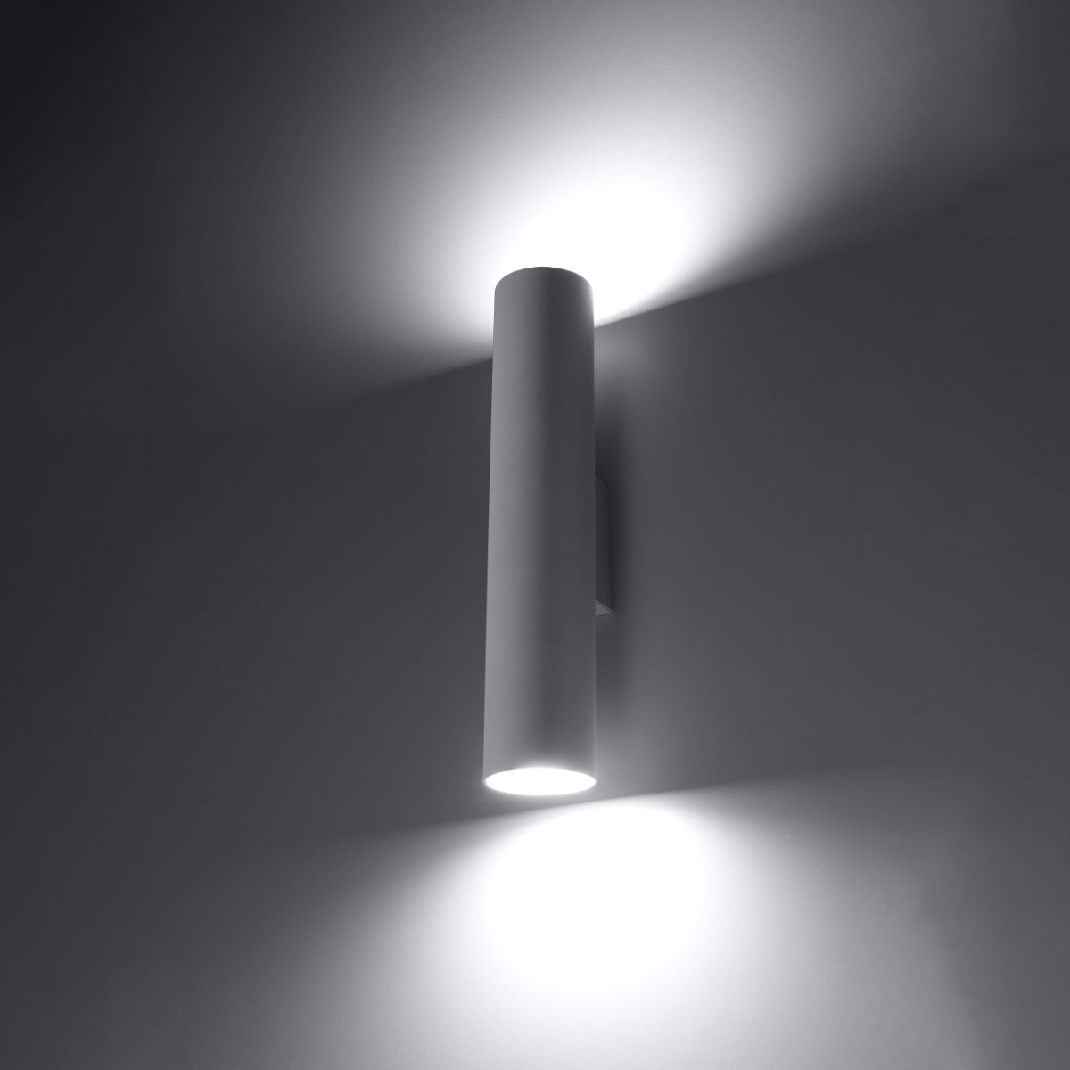 Applique Cylindre Long Blanche Acier