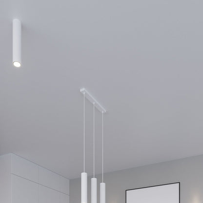 Applique Cylindre Long Blanche Acier