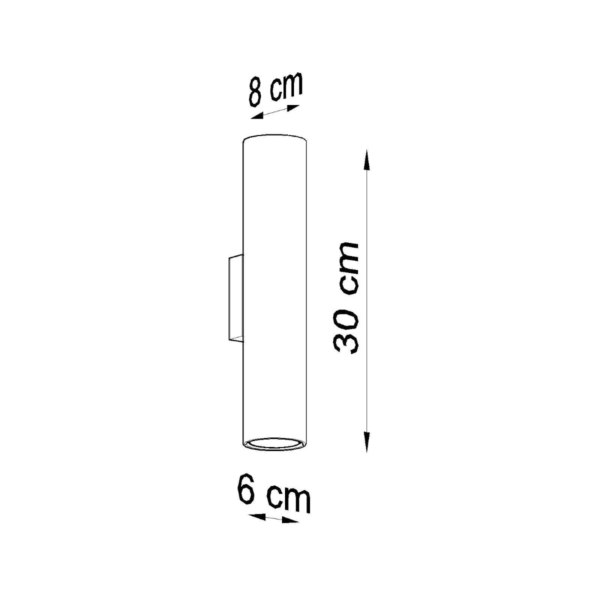 Applique Cylindre Long Noire Acier