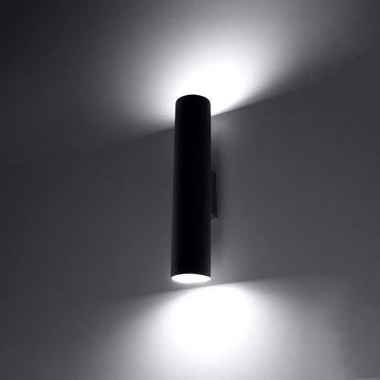 Applique Cylindre Long Noire Acier