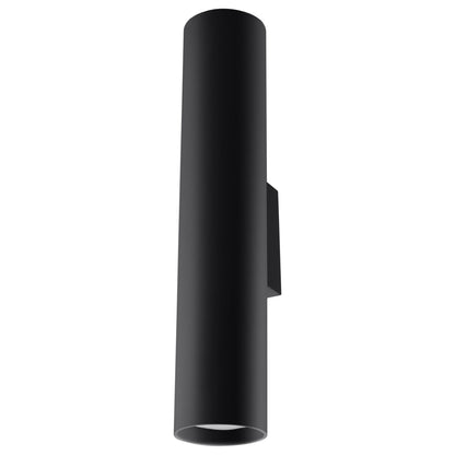 Applique Cylindre Long Noire Acier