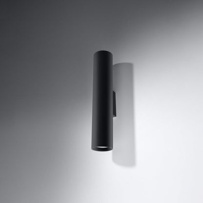 Applique Cylindre Long Noire Acier