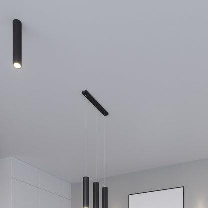 Applique Cylindre Long Noire Acier
