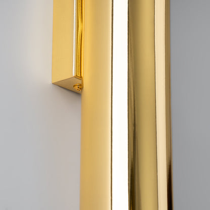 Applique Cylindre Long Acier Or Poli