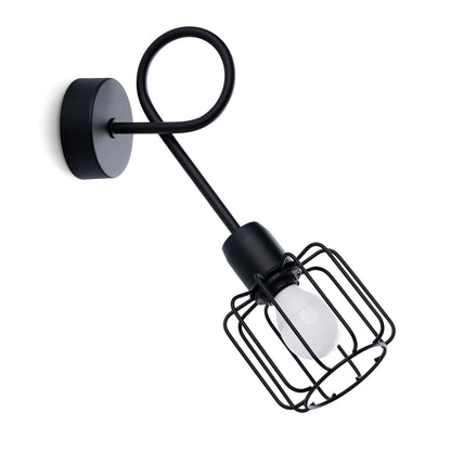 Applique Longue Cage Orientable Acier Noir