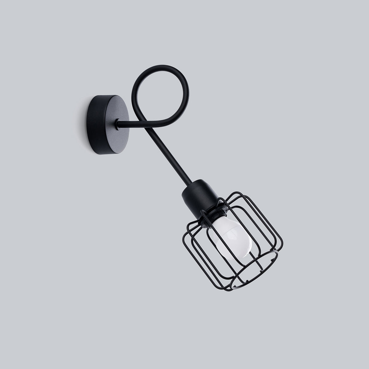 Applique Longue Cage Orientable Acier Noir