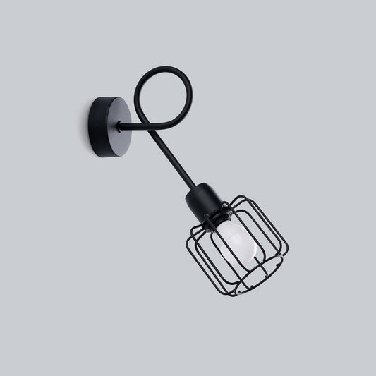 Applique Longue Cage Orientable Acier Noir