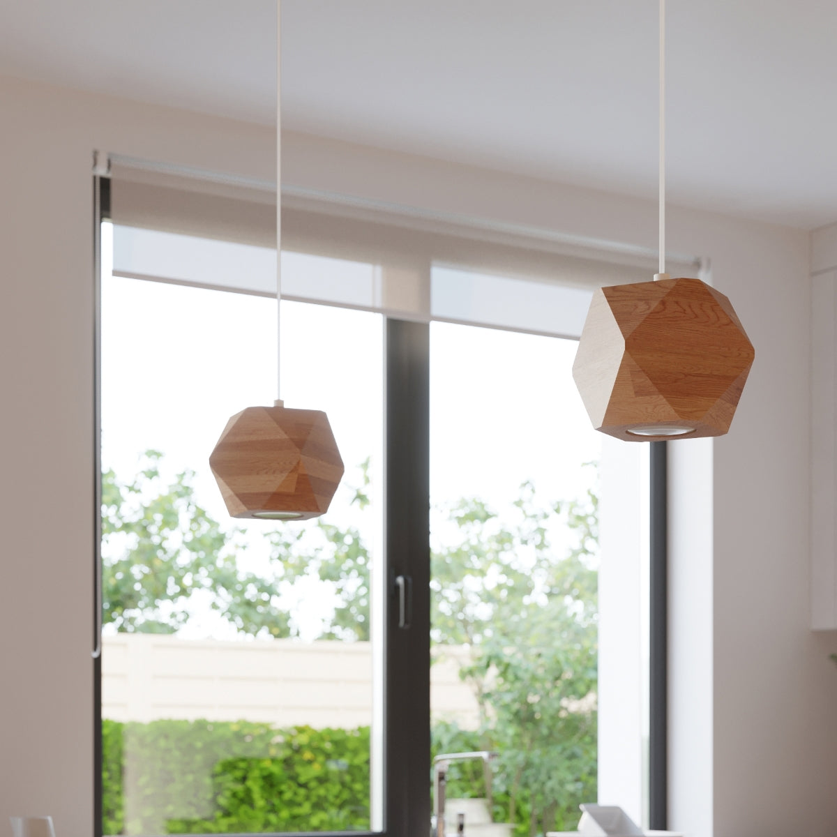 Applique Multi-Facettes Bois Naturel Géométrique