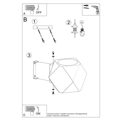 Applique Multi-Facettes Bois Naturel Géométrique