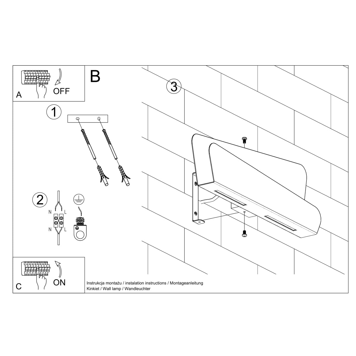 Applique Acier Blanc Horizontal 40 cm