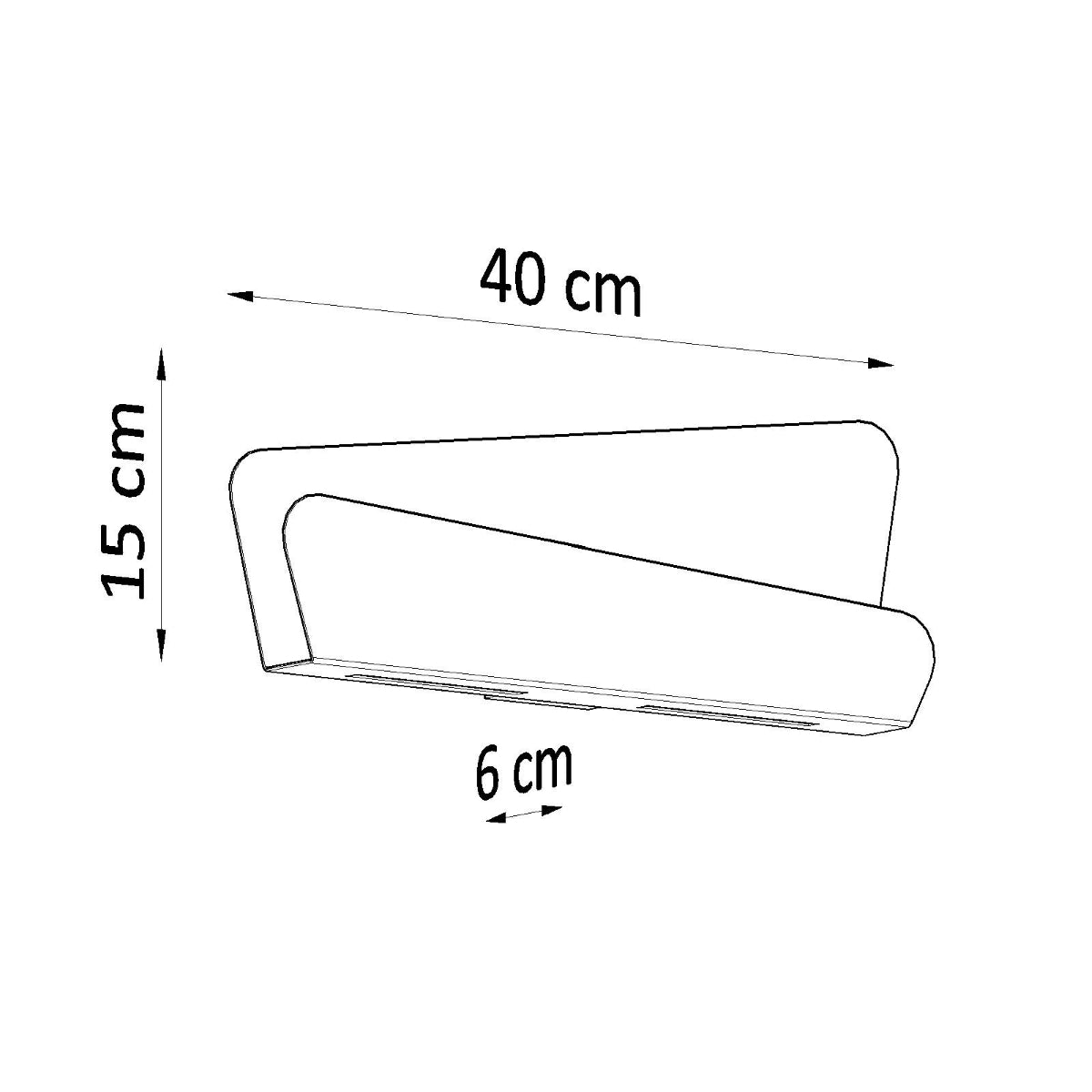 Applique Acier Blanc Horizontal 40 cm