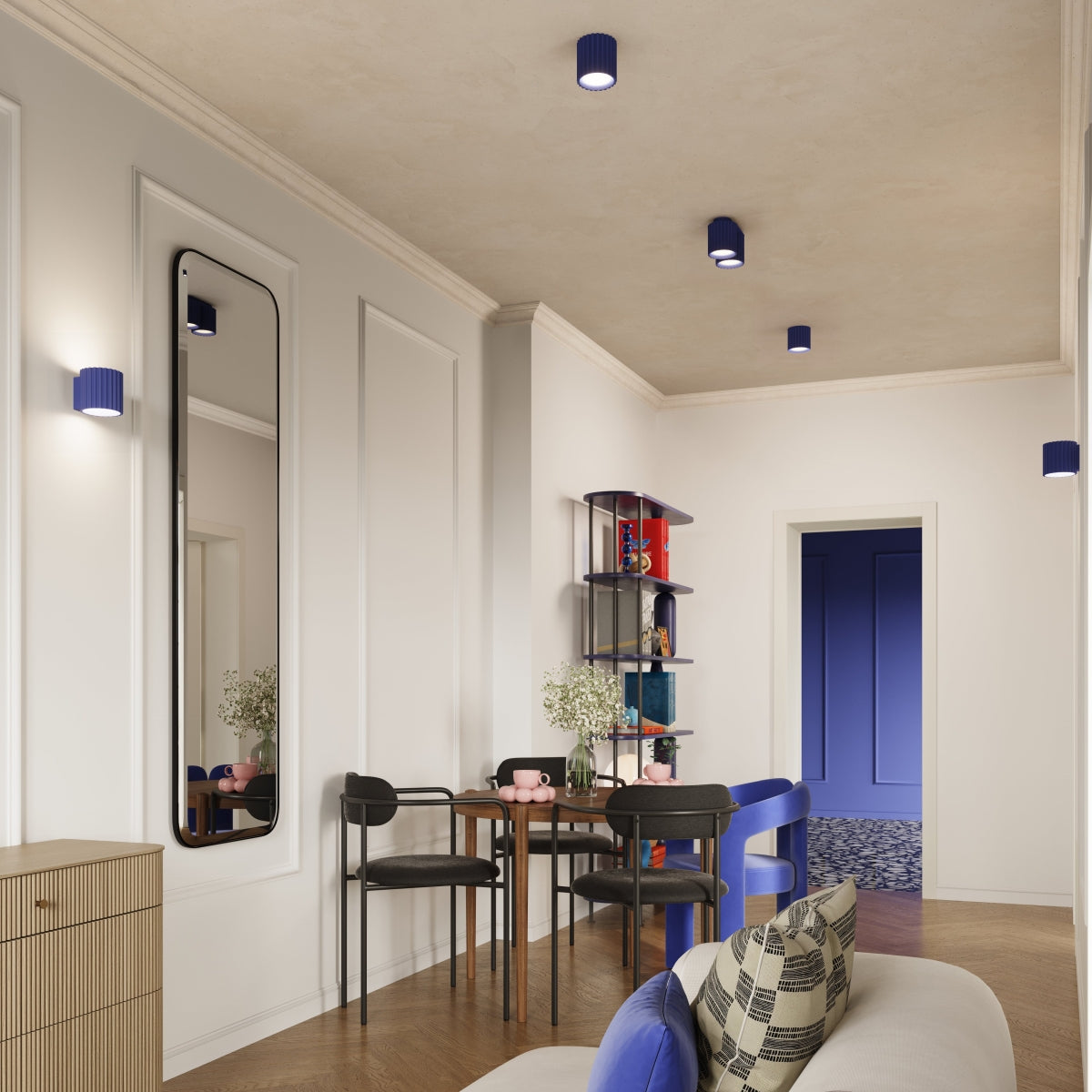 Applique Aura Alu Cannelé Bleu Outremer