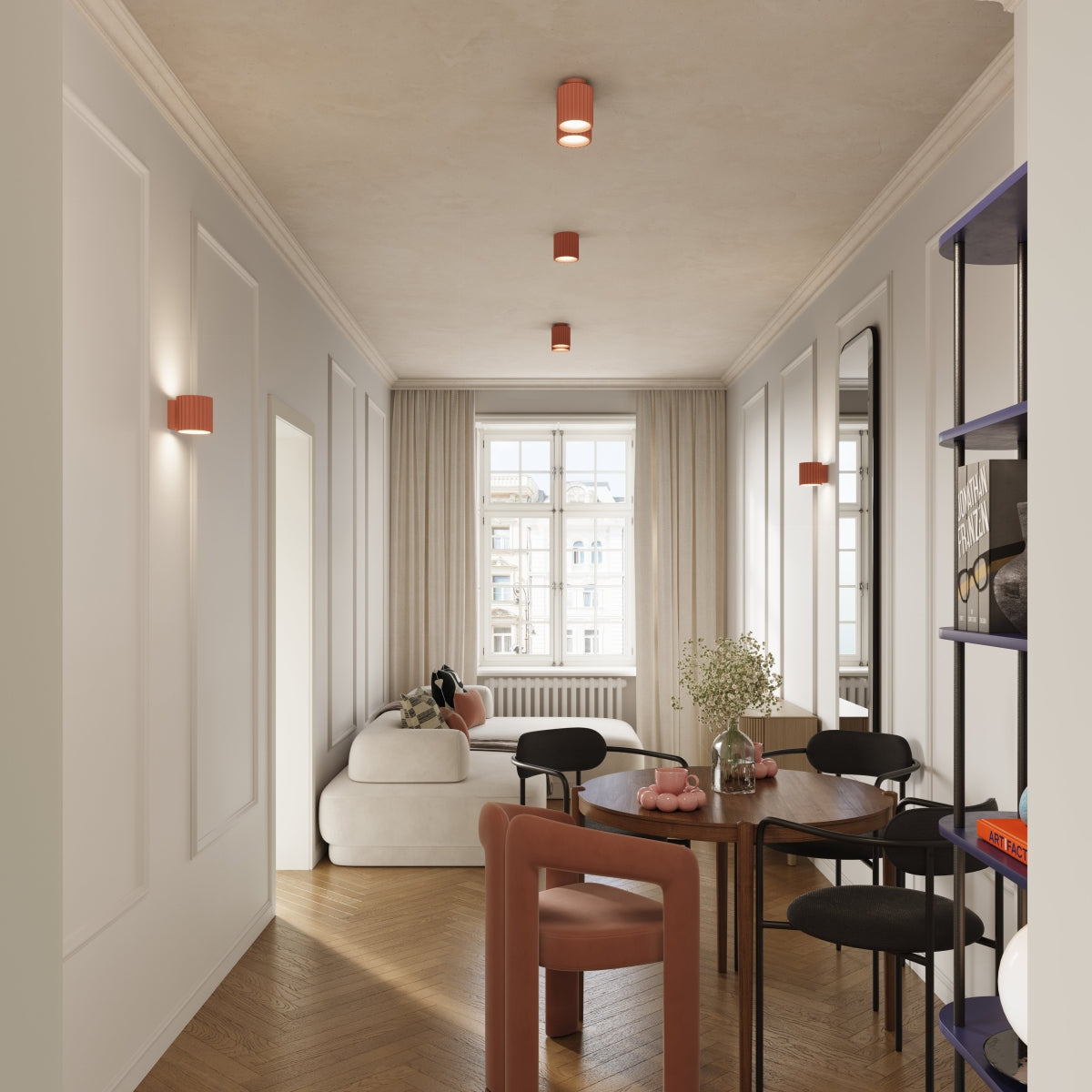 Applique Aura Alu Cannelé Pêche
