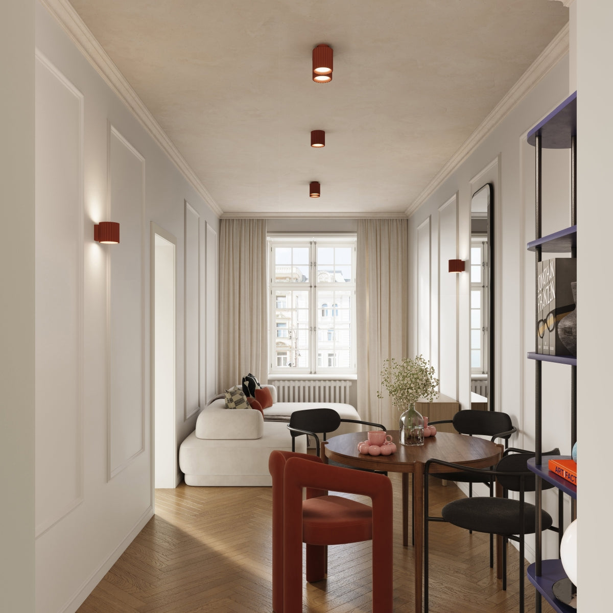Applique Aura Alu Cannelé Rouge Ocre