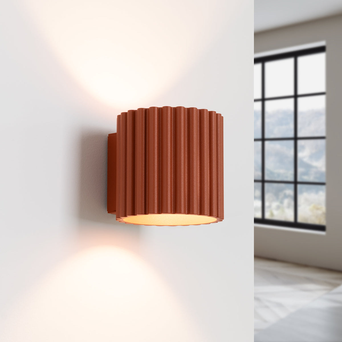 Applique Aura Alu Cannelé Rouge Ocre