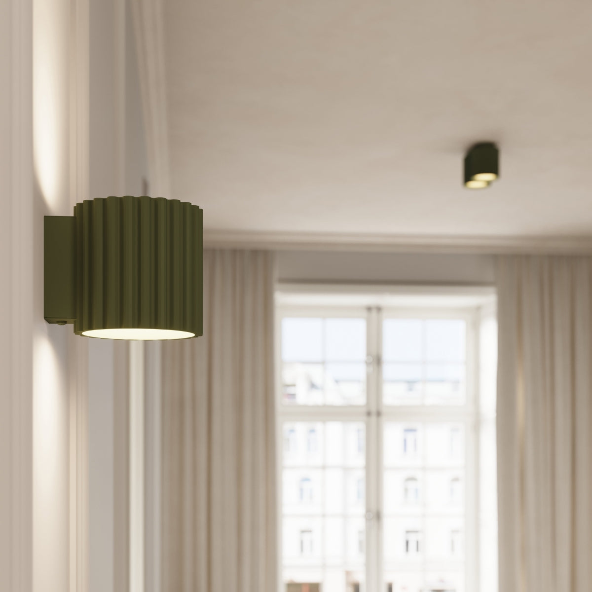 Applique Aura Alu Cannelé Vert Olive