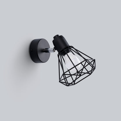 Applique Orientable Cage Acier Style Industriel