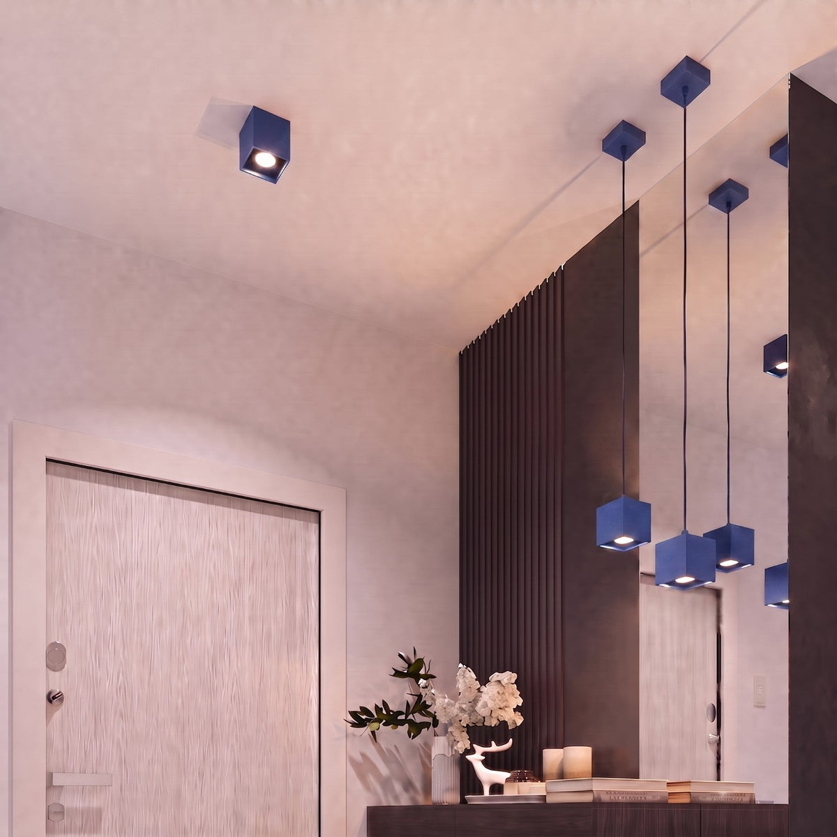 Applique Cube LED Bleu Outremer
