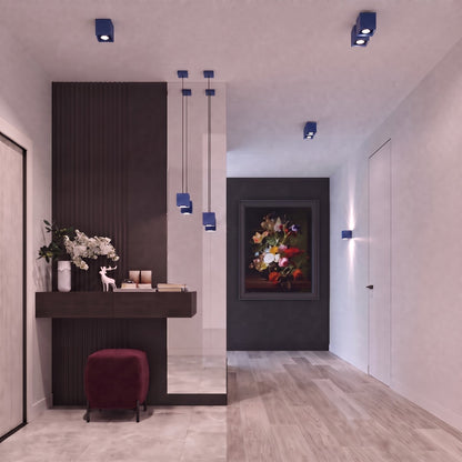 Applique Cube LED Bleu Outremer
